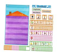 VICASKY 1 juego de herramientas de enseñanza para la gramática inglesa alfabeto diagrama de bolsillo creativo gráfico de bolsillo Mha póster pesado tarjeta de bolsillo tarjetas de aprendizaje portátil