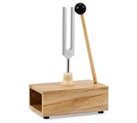 VICASKY 1 Juego Yoga con diapasón de percusión diapasón sensorial Tenedor de afinación de aleación de aluminio Caja de resonancia de madera para tenedor de afinación diapasón de metal