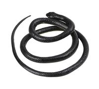 VICASKY 1 pieza de juguete de serpiente falso para la piscina de Halloween, serpientes divertidas para inquietos, locos, realistas, serpientes, insectos, negro PVC