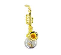 VICASKY 1 unidad Mini Saxofón Modelo Juguete para Casa de Muñecas Instrumento Musical Decorativo de Aleación para Habitación Infantil y Diseño de Vivienda