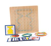 VICASKY 1 Unidades Tabla de Uñas Geométrica de Madera Montessori Juguetes Educativos Para Promover La Creatividad Y Habilidades Matemáticas Herramienta De Aprendizaje
