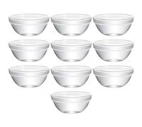 VICASKY 10 Cuencos de Vidrio Transparentes para Ensaladas Creativas, Aptos para Alimentos, Fáciles de Limpiar, Ideales para Restaurante y Hogar