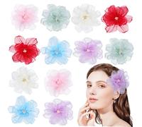 VICASKY 10 horquillas de malla para el pelo, diseño de flores para el pelo, tortuga, pinzas decorativas de fieltro, horquillas para el pelo, horquillas para el pelo, horquillas de malla