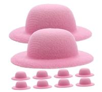 VICASKY 10 Mini Sombrero de pequeñas muñecas Renacimiento, Bricolaje Sombreros Locos para Mini Patos, Kit de construcción de casa de muñecas en Miniatura, Soporte de Sombrero, muñeco Troll, Rosa