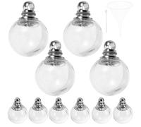 VICASKY 10 Piezas Colgante de Bola Transparente Tapa Roscada 10 Unidades | Vidrio, Aro Superior y Junta de Sellado, para Bisutería DIY y Manualidades en Casa