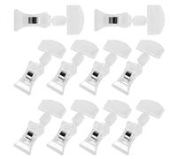VICASKY 10 Pinzas para Ropa de Plástico Multifuncionales para Supermercados y Publicidad, Clips de Doble Cara Diseño Elegante y Estructura Razonable para Sujetar Letreros