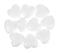 VICASKY 10 Unidades Corazones de Espuma Blancos para Manualidades, Forma de Corazón, se Pueden Pintar y Pinchar, Ideales para Ocasiones Festivas y Clases de Arte Infantiles