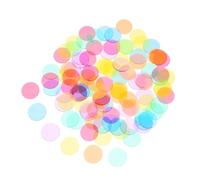 VICASKY 100 Fichas de Bingo Transparentes de Plástico Abs, Discos de Conteo para Aprender a Contar y Jugar Juntos, Accesorios Educativos y Marcadores para Juegos Color Aleatorio