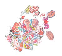 VICASKY 100 unids día de San Valentín pegatinas lindo corazón dibujos animados pegatinas para portátil equipaje cuaderno uso versátil decoración creativa para