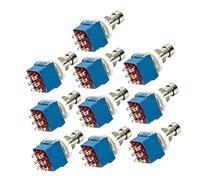 VICASKY 10piezas Interruptor Para Pedales De Efectos De Guitarra Metal Bypass Verdadero Color Azul