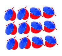 VICASKY 12 cajas para dedos, instrumentos grandes, campanas de mano, fiestas infantiles, castañuelas para castañuelas musicales de plástico