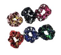 VICASKY 12 gomas para el cabello brillantes con doble color y lentejuelas, bandas elásticas para el cabello para colores aleatorios, accesorio perfecto para el cabello color aleatorio