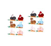 VICASKY 12 horquillas de conejo para el pelo para bebés, pinzas de pelo de dibujos animados, mini pasador de pelo de conejo, lazos de pelo de conejo, tiara de graduación, Pascua, peluche, zanahoria