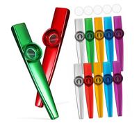 VICASKY 12 Kazoos de Metal Instrumento Musical Membrana para Adultos y Principiantes para Tocar en Grupo y Presentaciones en Variedad de Escenarios