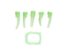 VICASKY 12 Piezas Colmillos Luminosos de Vampiro para Halloween Fundas y Dedos de Plástico Que Brillan Oscuridad para Juegos de Broma y Disfraces Terroríficos