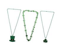 VICASKY 12 piezas de perlas de plástico verde neklace para la decoración de fiesta del día de San Patricio y bote de fotos ligero y duradero regalos de fiesta para adultos