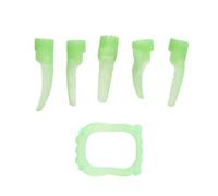 VICASKY 12 Piezas Fundas para Dientes y Dedos Colmillos Luminosos de Plástico Diseño Que Brilla Oscuridad para Halloween Ideales para Fiesta de Disfraces