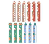 VICASKY 12 Piezas Regla Magnética Navideña Flexible, Dibujo Escolar | Diseño de Dibujos Animados Elementos Navideños, Material Magnético, Uso en Casa y Colegio