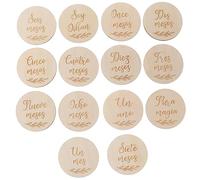 VICASKY 14 Piezas tarjeta de madera bolsas mojadas para bebes infantiles shower para recién nacidos accesorios para fotos tarjetas de hitos recién nacidos