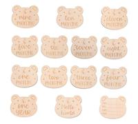 VICASKY 14 tarjetas de bebé nombre divertido para niños pequeños bienvenida jardín de infantes recién nacidos -hitos personificar mes oh, tarjeta de crecimiento de madera