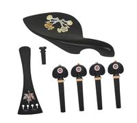 VICASKY 1juego Accesorios Para Violín Ébano Incluye Clavijas De Afinación De Violín y Soporte De Barbilla Para Reparación y Mantenimiento De Instrumentos