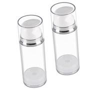 VICASKY 2 botellas de loción vacías sin aire, recipiente para bomba de crema, recipiente cosmético para viajes, mini botellas de viaje, tarros pequeños sin aire, como transparente