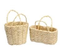 VICASKY 2 cestas con asa, cesta pequeña con asa, cesta de flores para niñas, cesta de Pascua con asa, cesta de caperucita roja, maceta de ratán, mini cesta de la compra, cesta de mimbre pequeña