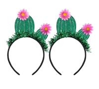 VICASKY 2 diademas de cactus con flores de cactus, color verde, para fiestas, playa, piscina, fiestas, decoración tropical para fiestas hawaianas