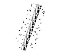 VICASKY 2 Hojas pegatina de altura crecimiento infantil pegatinas muro adhesivo pared pegatina pared decoración piano para niños etiqueta de la pared del dormitorio calcomanía estilo piano