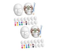 VICASKY 2 juegos de máscaras de papel para máscaras vacías colores pinceles máscaras artesanales para pintar para carnaval, Halloween mascarada y actividades creativas