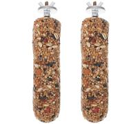 VICASKY 2 palitos de golosina para cacatúas, Barras crujientes de | Palo masticable para pájaros con perno de metal, ayuda a recortar y limpiar el del pájaro, accesorio de enriquecimiento