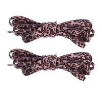 VICASKY 2 Pares de Cordones Planos Elásticos Fabricados en Poliéster y Spandex Estampado de Leopardo Versátiles y Creativos para Zapatillas Deportivas