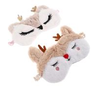VICASKY 2 piezas Antifaz para dormir Avión Ciego Divertido Ojo Mascarilla para Ojos Secos Cubiertas de Ojos para Dormir Vacaciones Máscara de Ojo Niña Antifaz para Dormir Arrugas Apoyo Tela de felpa