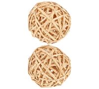 VICASKY 2 Piezas Bolas de Ratán Decorativas de Mimbre para Decoración DIY en Bodas y Navidad, Adornos Colgantes Creativos de Color Caqui para Hogar