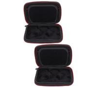 VICASKY 2 Piezas Caja De Almacenamiento De Micrófono Bolso De Solapa para Micrófono Control De Humedad para Ukelele Funda para Micrófono De Mano Clip De Micrófono Black Lienzo