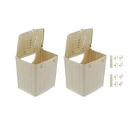VICASKY 2 Piezas Caja Nido Colgante para Pájaros y Loros, de Plástico Beige, Lugar para Dormir y Criar Aves Hogar o Porche, Diseño Delicado y Funcional