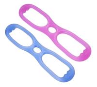 VICASKY 2 Piezas Cuerda de Tracción para Fitness, Ejercitador de Yoga de Silicona, 8 Palabras, Azul y Púrpura, No se Deforma, sin Olor, para Ejercicios de Yoga y Musculación