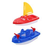 VICASKY 2 piezas de plástico para barcos de playa - juguete flotante para niños juguetes educativos juguetes de baño barco de baño juguetes gran regalo para bebé (velero + barco de gunboat)