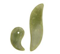 VICASKY 2 piezas de tabla de jade natural jade masaje, peine de jade masaje para el cuero cabelludo, herramienta para rascar los músculos, tablón de jade rodillo, cuidado de la piel, barrido, verde
