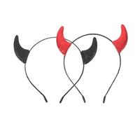 VICASKY 2 Piezas Diadema de Disfraz de Halloween Cuernos Demoníacos para Mujer, Cómoda y Fácil de Usar, Hecha de Poliéster y Hierro para Fiestas de Disfraces