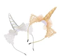 VICASKY 2 Piezas Diadema Unicornio Cabello de Tela Diseño Encantador y Chic, Adecuado para Fiestas y Decoración Creativa Adultos