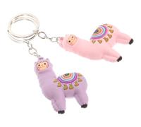 VICASKY 2 Piezas Dibujos Animados Llavero de Alpaca en Púrpura Pvc