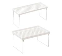 VICASKY 2 Piezas Estante de Almacenamiento de Hierro Blanco, Desmontable | Estantería Extensible, Superficie Curva Lisa, Tacto Agradable, Diseño Sencillo y Elegante, Uso Doméstico