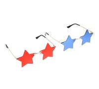 VICASKY 2 Piezas Gafas de Sol de Estrella sin Montura PC | Diseño Vibrante en Rojo y Azul, Accesorio Multipropósito, Adecuado para Fiestas del Día Independencia