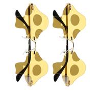 VICASKY 2 Piezas Gafas de Sol Protección UV Ligeras Estilo Retro y Vintage Diseño de Hongo sin Montura para Celebracion Verano de Fiesta en Playa y Viajes