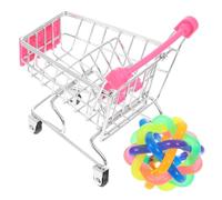 VICASKY 2 piezas loros carro de la compra y pelota juguete inteligente para masticar para fomentar el entrenamiento y la coordinación para loros y periquitos