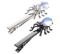 VICASKY 2 pinzas para el pelo de araña, clip de pato para Halloween, accesorios para el cabello góticos, accesorios para el cabello para fiestas y mujeres duraderas y llamativas