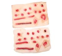 VICASKY 2 Uds Pegatinas De Cicatriz De Herida Cara De Halloween Cara Cicatriz Pegatinas DIY Etiqueta De La Herida Maquillaje De Sangre Falsa Temporal