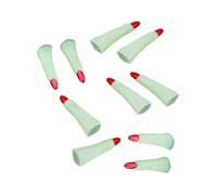 VICASKY 20 Piezas Uñas Falsas De Fiesta Bruja Accesorios Luminosos Adorno De Halloween Disfraz De Uñas Postizas Maquillaje Uñas Postizas Manzanas Falsas Uñas Postizas Luminosas Vestir