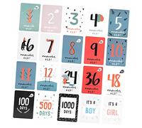 VICASKY 20 tarjetas conmemorativas fotográficas hitos en el 1er año, tarjetas de hitos para bebés, álbum de bebé, primer año, tarjetas mensuales para bebés, tarjetas de dibujo, tarjetas fotográficas